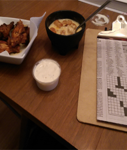 Cheese Soup, Hot Wings & a Crossword Puzzle